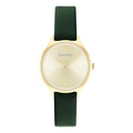 Calvin Klein Gold Dial Green Leather Strap Women Watch 25200147