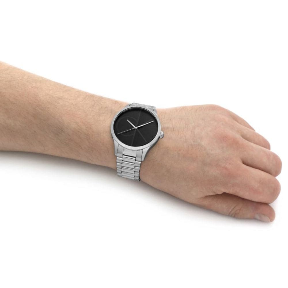 Calvin Klein Black Dial Silver Stainless Steel Strap Unisex Watch 25200163