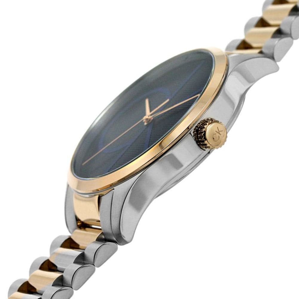 Calvin Klein Blue Dial Two-Tone Stainless Steel Strap Unisex Watch 25200165