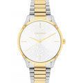 Calvin Klein White Dial Two-Tone Stainless Steel Strap Unisex Watch 25200167