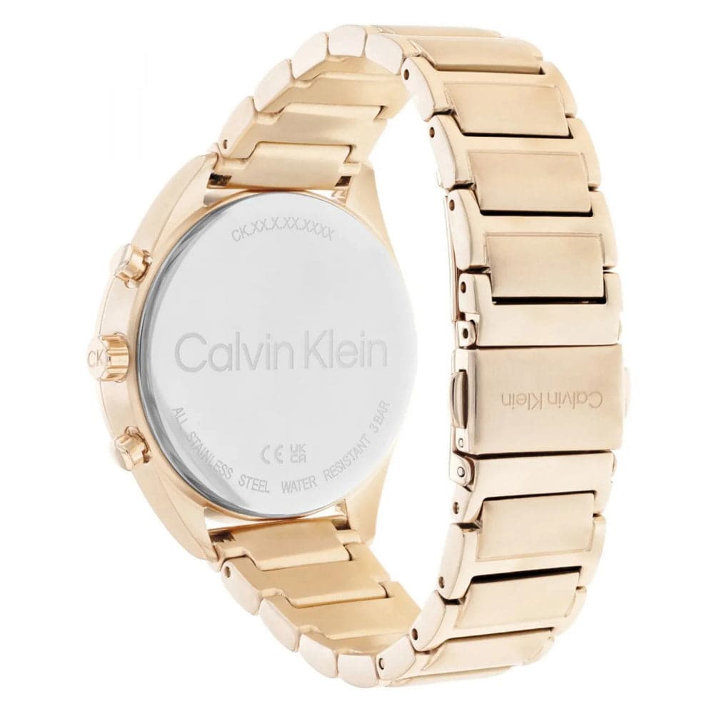 Calvin Klein Blue Dial Rose Gold Stainless Steel Strap Women Watch 25200172