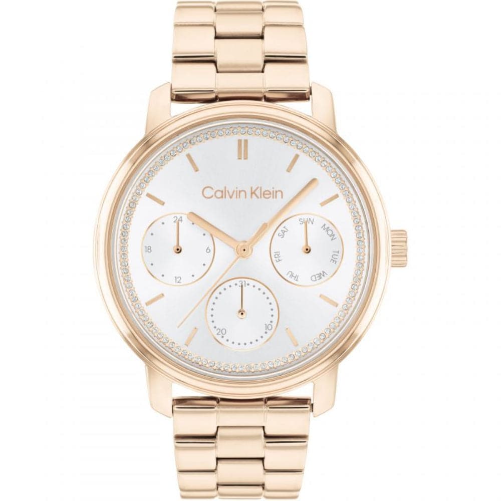 Calvin Klein Chronograph Rose Gold Stainless Steel Strap Women Watch 25200178
