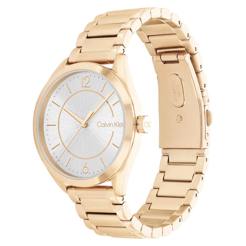 Calvin Klein Silver Dial Gold Stainless Steel Strap Women Watch 25200191