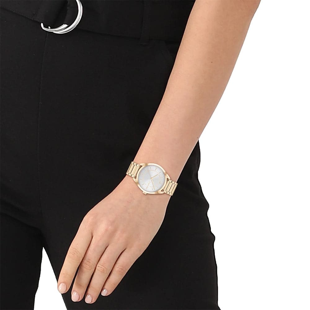 Calvin Klein Silver Dial Gold Stainless Steel Strap Women Watch 25200191