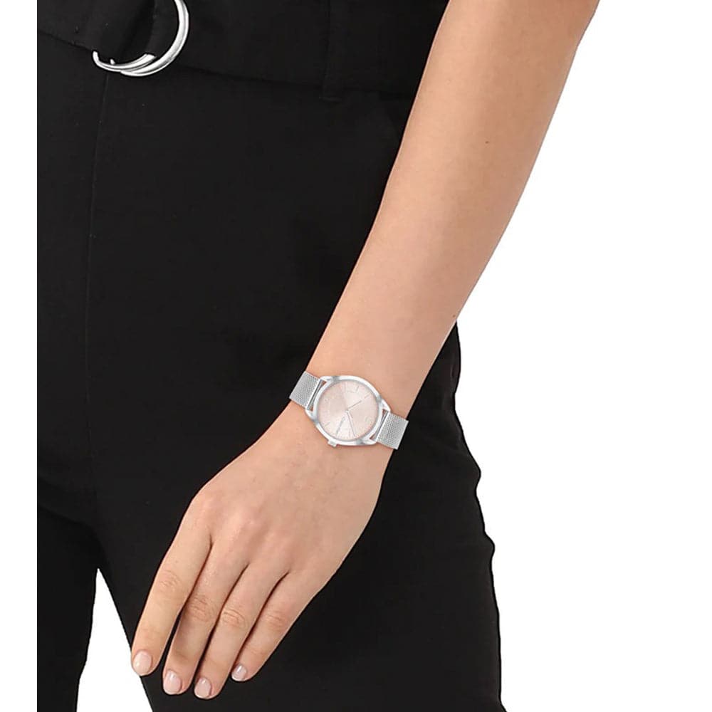 Calvin Klein Pink Dial Silver Milanese Strap Women Watch 25200193