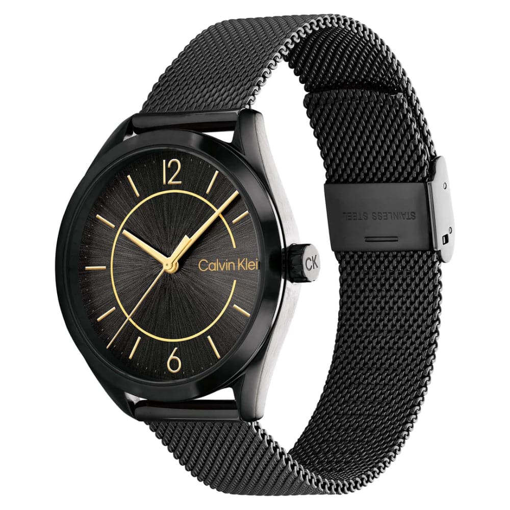 Calvin Klein Black Dial Milanese Strap Women Watch 25200194