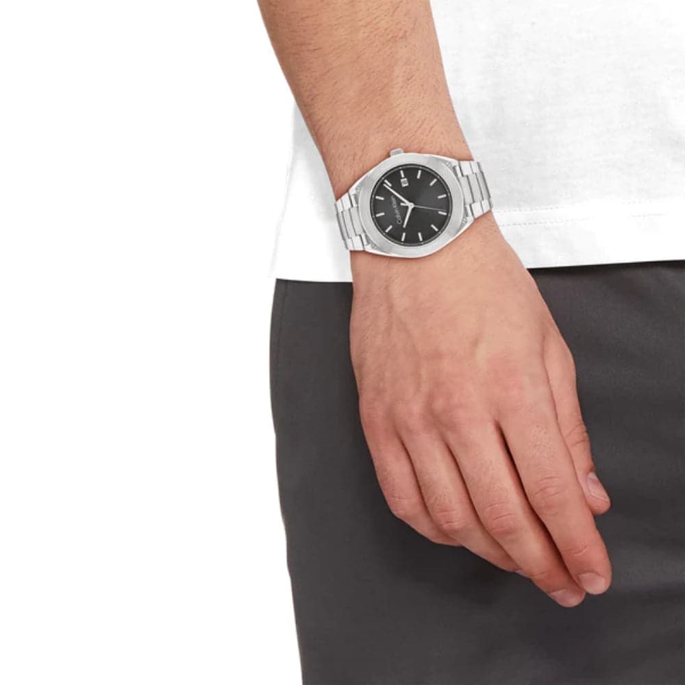 Calvin Klein Black Dial Silver Stainless Steel Strap Men Watch 25200196