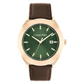 Calvin Klein Green Dial Brown Leather Strap Men Watch 25200202
