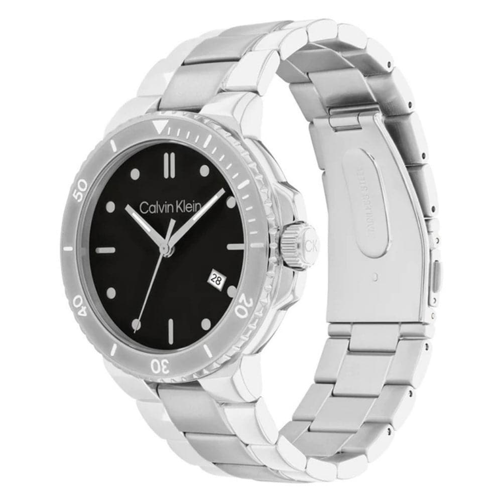 Calvin Klein Black Dial Silver Stainless Steel Strap Men Watch 25200203
