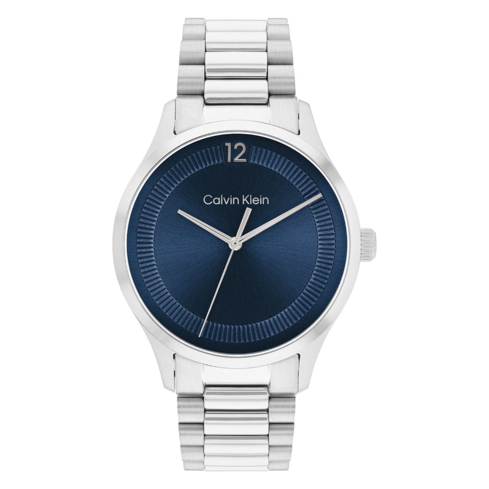 Calvin Klein Blue Dial Silver Stainless Steel Strap Men Watch 25200225