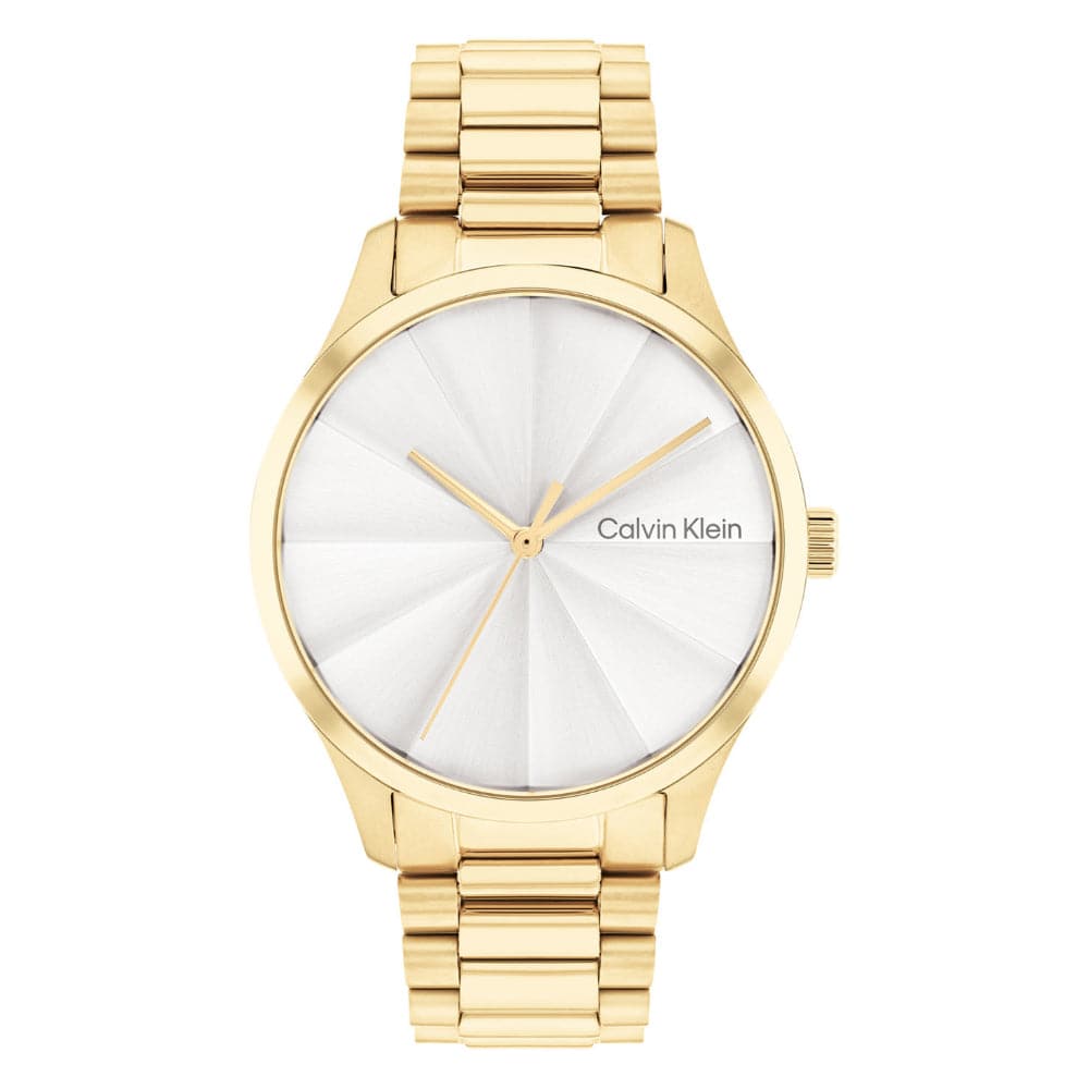 Calvin Klein Silver Dial Gold Stainless Steel Strap Women Watch 25200232