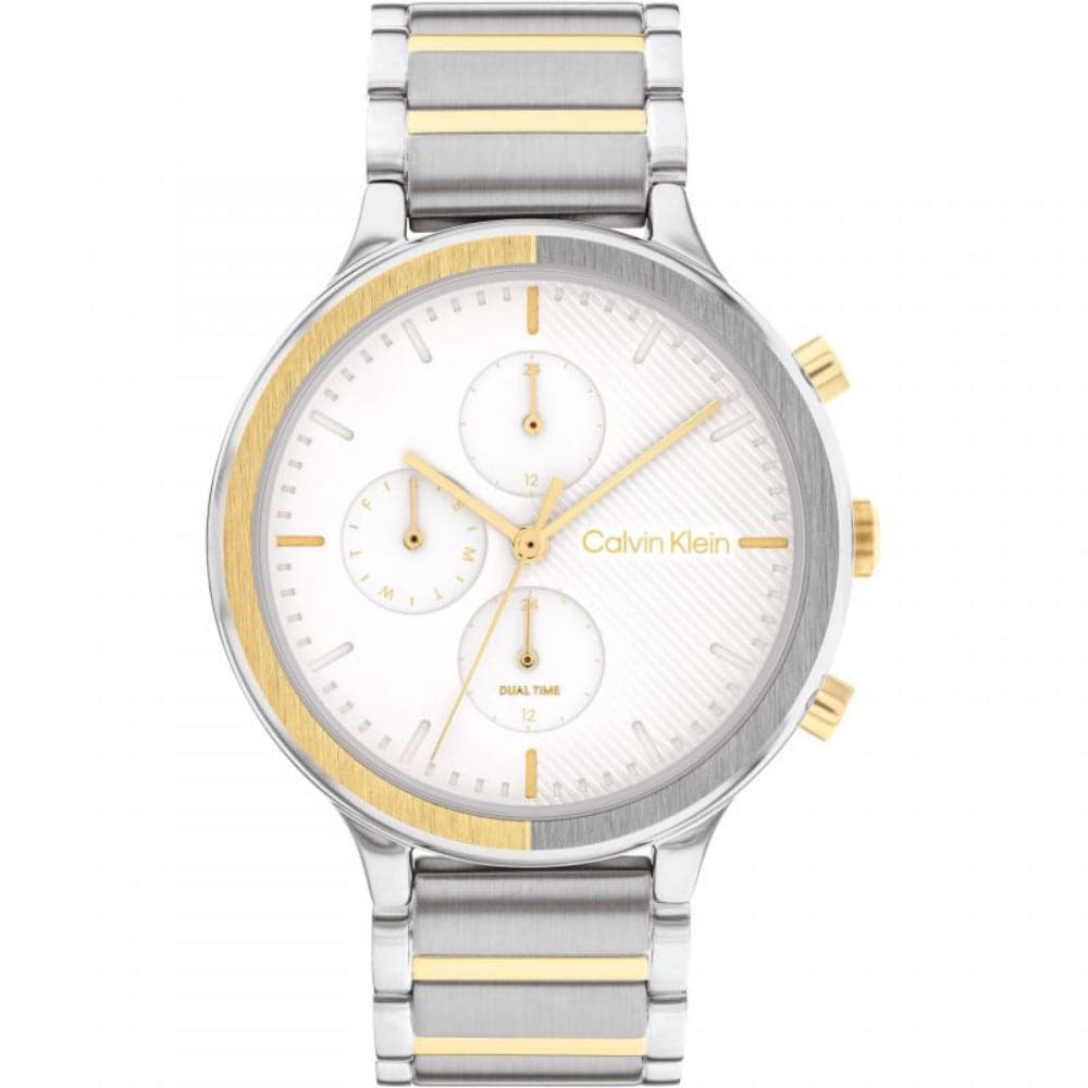 Calvin Klein White Dial Two-Tone Stainless Steel Strap Women Watch 25200239