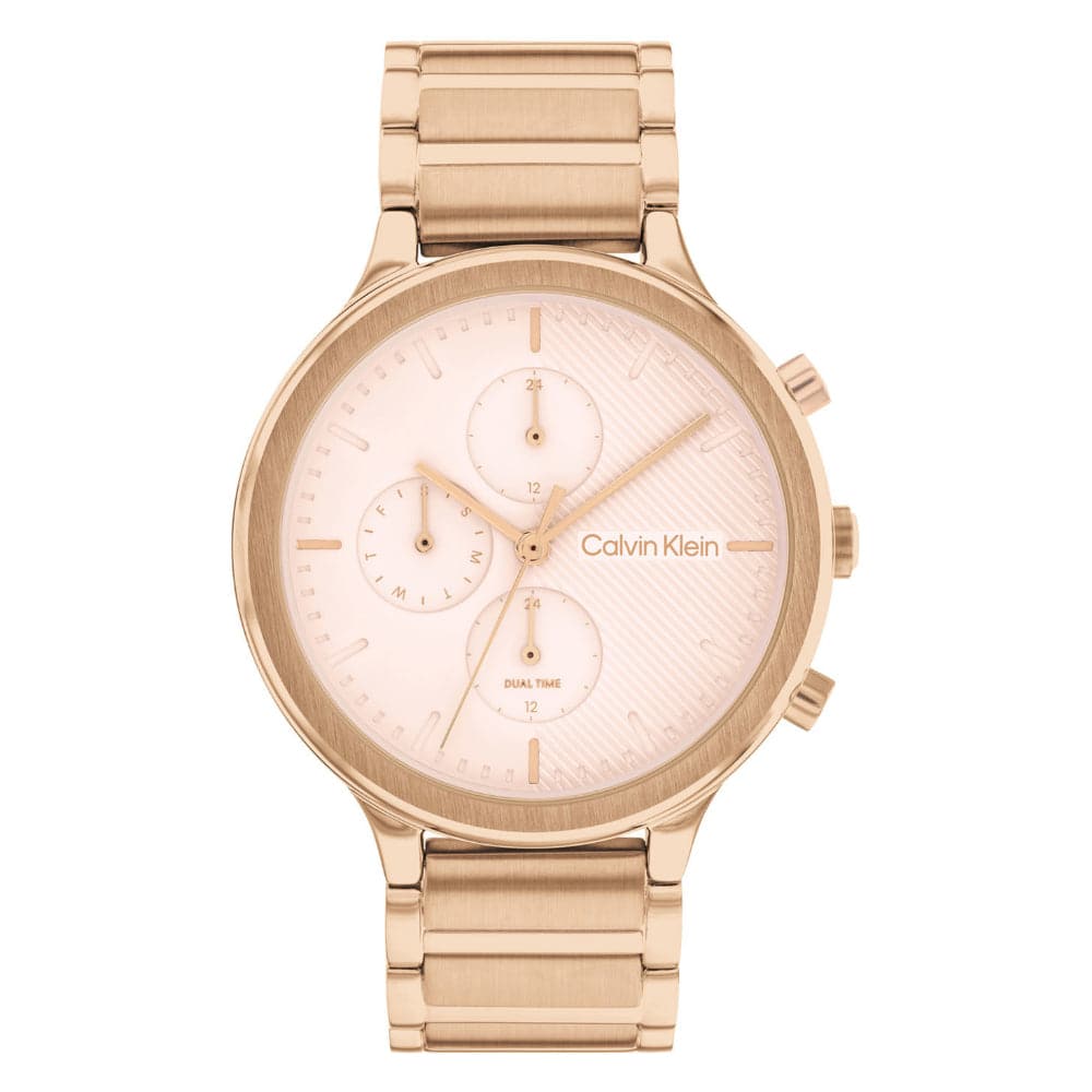 Calvin Klein Chronograph Rose Gold Stainless Steel Strap Men Watch 25200241