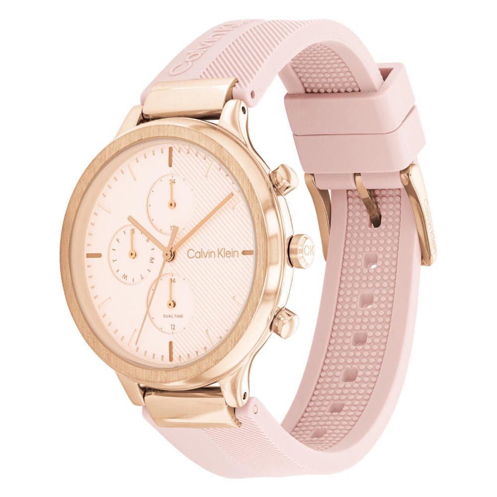 Calvin Klein Chronograph Pink Silicone Strap Women Watch 25200243