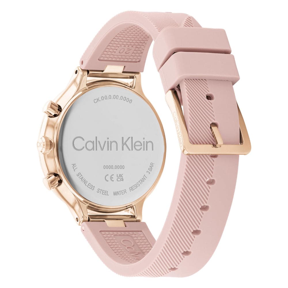 Calvin Klein Chronograph Pink Silicone Strap Women Watch 25200243