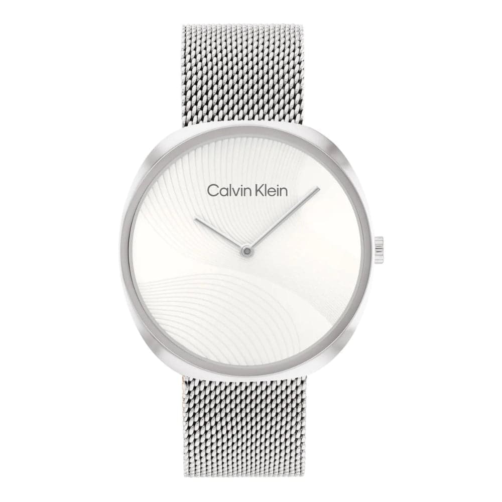 Calvin Klein White Dial Silver Milanese Strap Women Watch 25200245