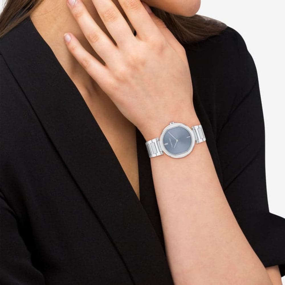Calvin Klein Blue Dial Silver Stainless Steel Strap Women Watch 25200250