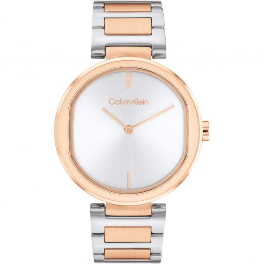 Calvin Klein White Dial Two-Tone Stainless Steel Strap Women Watch 25200251