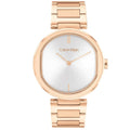 Calvin Klein Silver Dial Rose Gold Stainless Steel Strap Women Watch 25200253