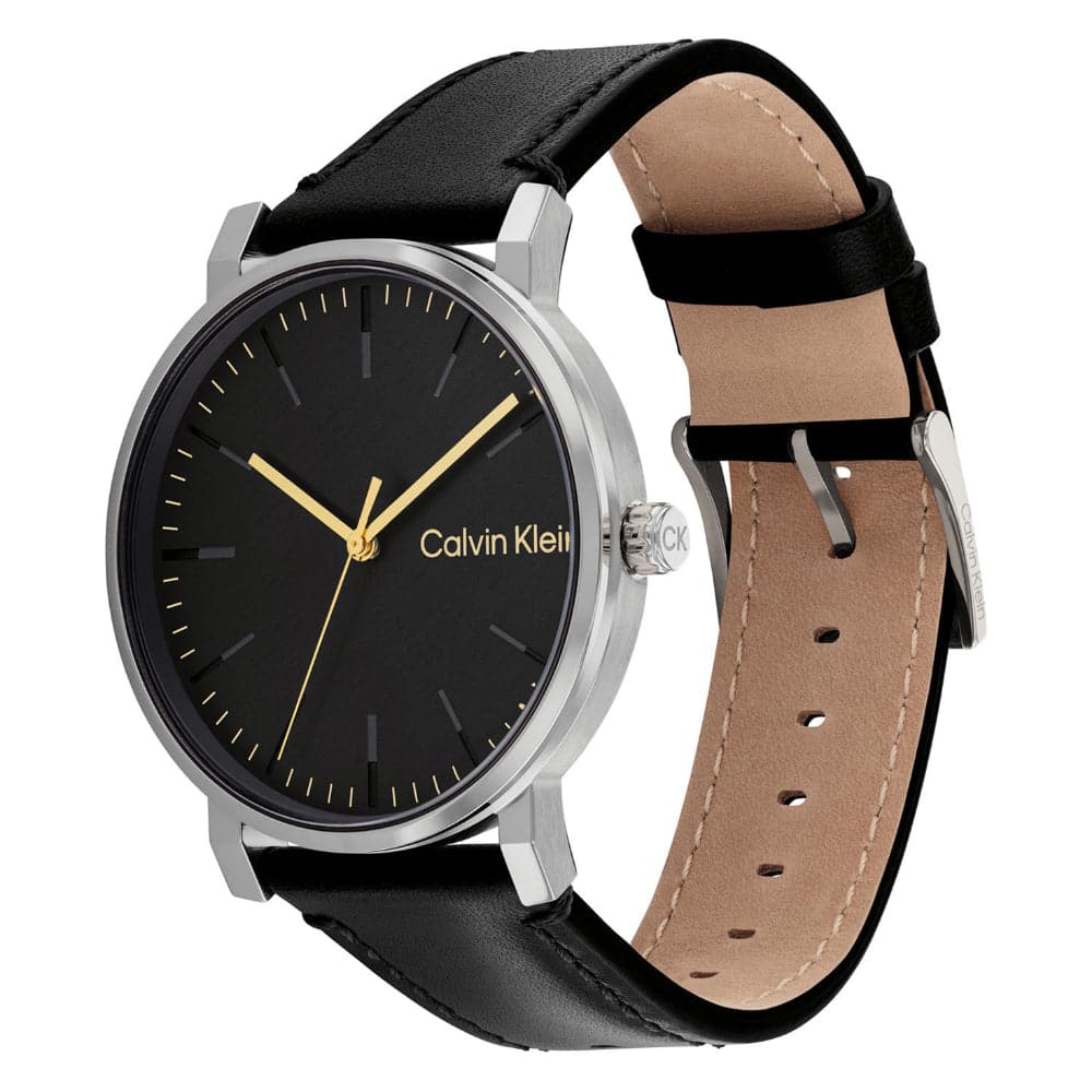 Calvin Klein Black Dial Leather Strap Men Watch 25200262