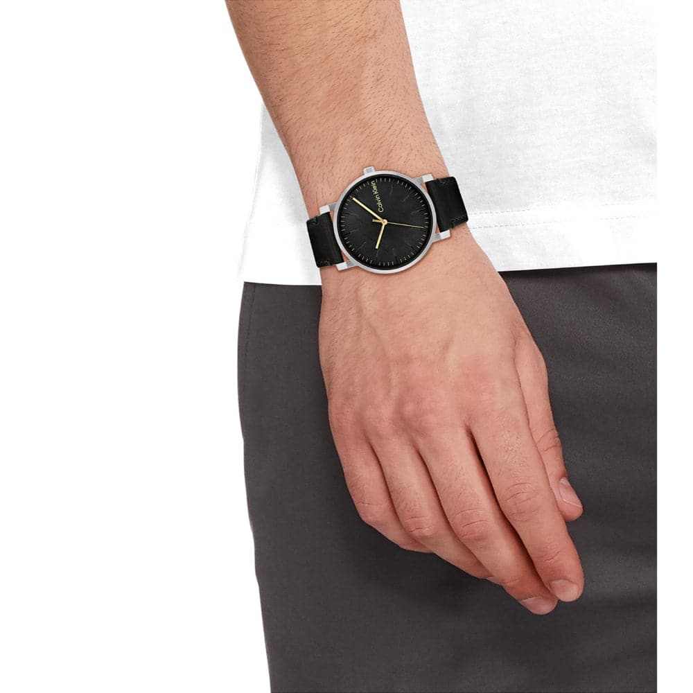 Calvin Klein Black Dial Leather Strap Men Watch 25200262