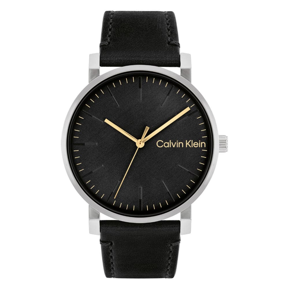 Calvin Klein Black Dial Leather Strap Men Watch 25200262