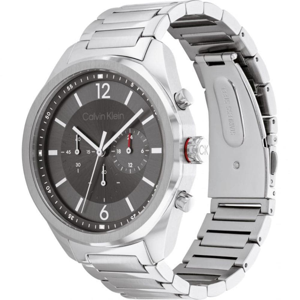Calvin Klein Chronograph Silver Stainless Steel Strap Men Watch 25200264