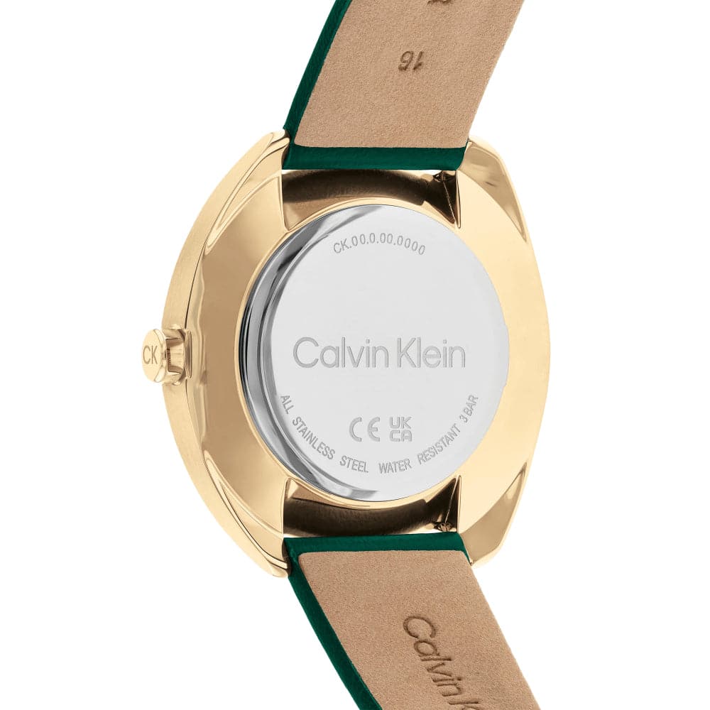 Calvin Klein Green Dial & Leather Strap Women Watch 25200273