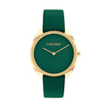 Calvin Klein Green Dial & Leather Strap Women Watch 25200273