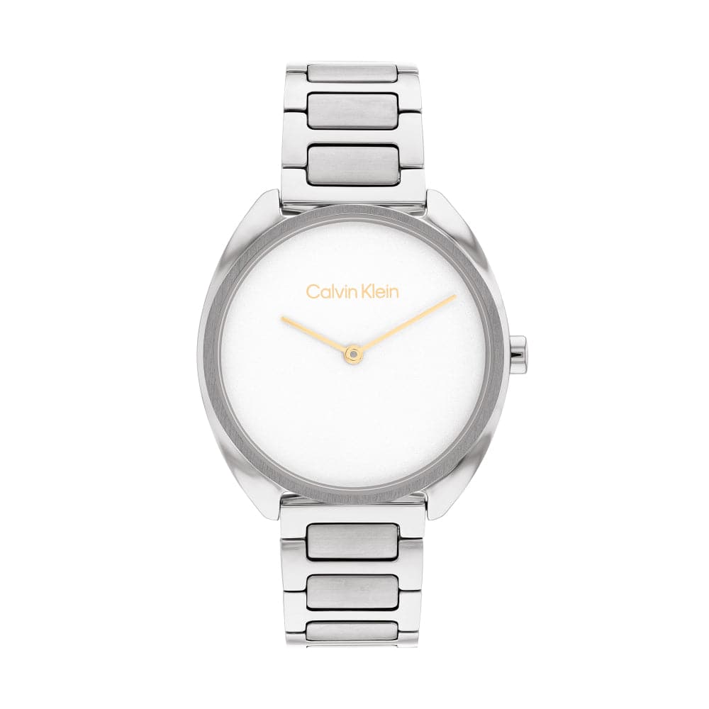 Calvin Klein White Dial Silver Stainless Steel Strap Women Watch 25200275