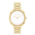 Calvin Klein White Dial Gold Stainless Strap Women Watch 25200276