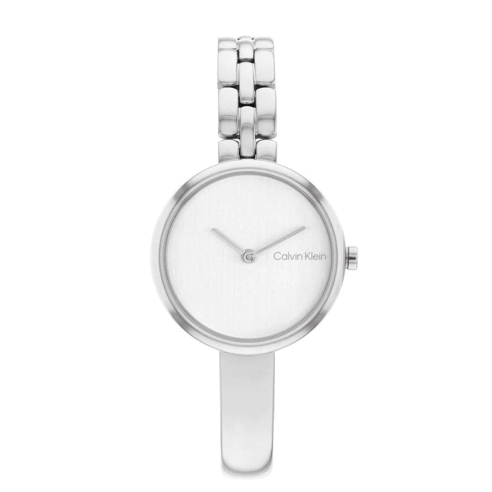 Calvin Klein White Dial Silver Stainless Steel Strap Women Watch 25200278
