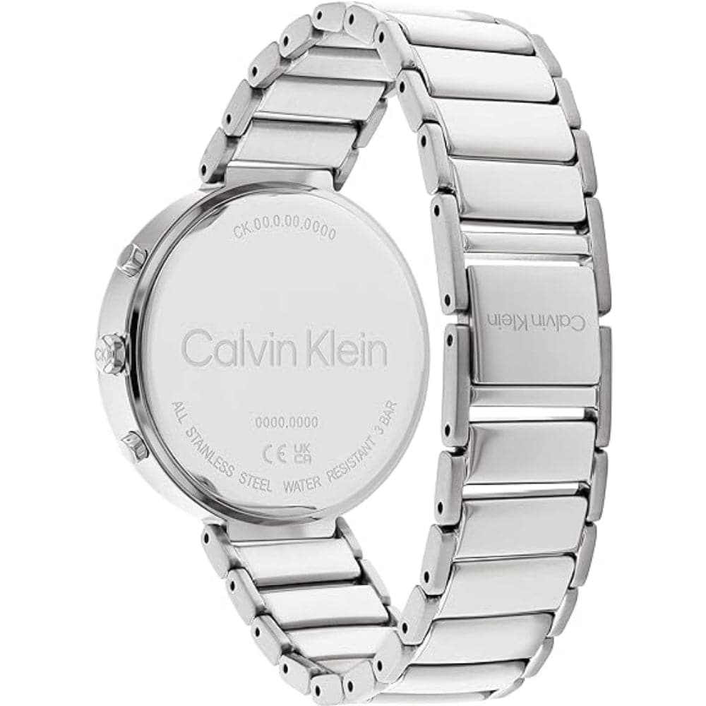 Calvin Klein White Dial Silver Stainless Steel Strap Women Watch 25200282