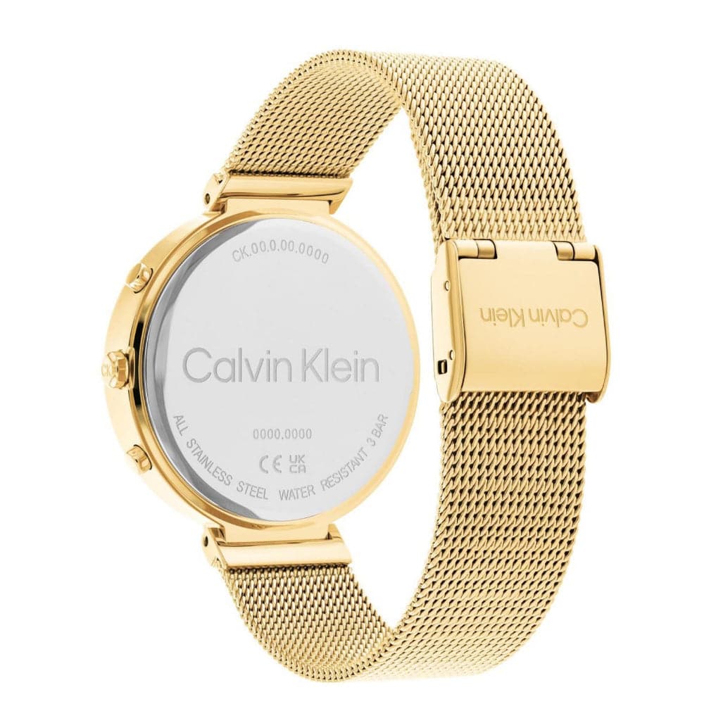 Calvin Klein Chronograph Gold Milanese Strap Women Watch 25200287