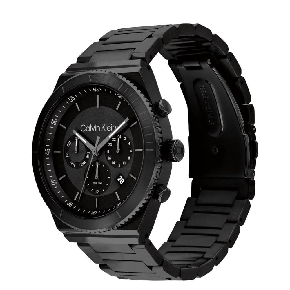 Calvin Klein Chronograph Black Dial Stainless Steel Strap Men Watch 25200303