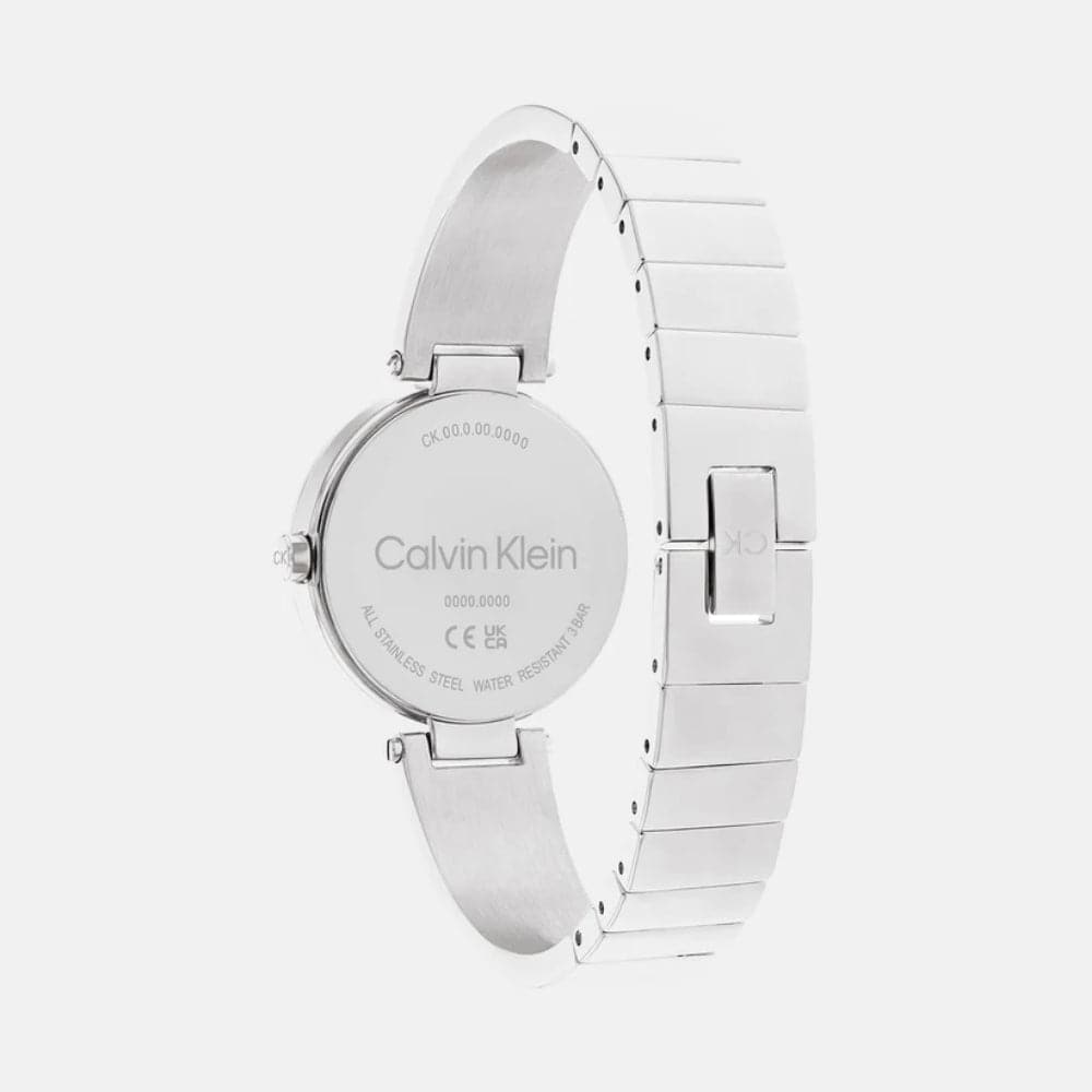 Calvin Klein Gold Dial Silver Stainless Steel Strap Women Watch 25200311