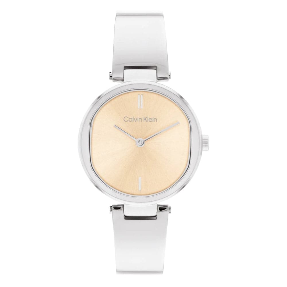 Calvin Klein Gold Dial Silver Stainless Steel Strap Women Watch 25200311
