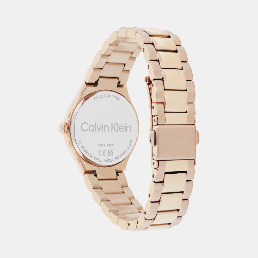 Calvin Klein Rose Gold Dial Stainless Steel Strap Women Watch 25200334