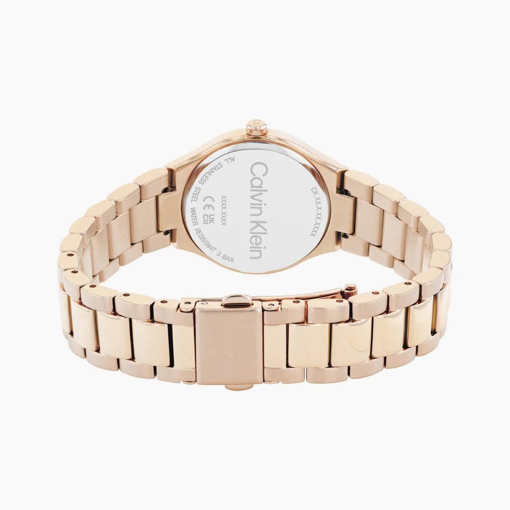 Calvin Klein Rose Gold Dial Stainless Steel Strap Women Watch 25200334