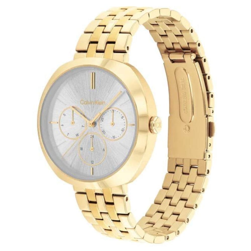 Calvin Klein Chronograph Gold Stainless Steel Strap Women Watch 25200336