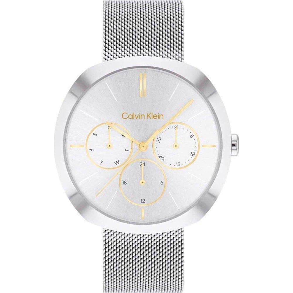 Calvin Klein Chronograph Silver Dial Milanese Strap Unisex Watch 25200338