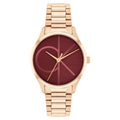 Calvin Klein Red Dial Rose Gold Stainless Steel Strap Women Watch 25200347