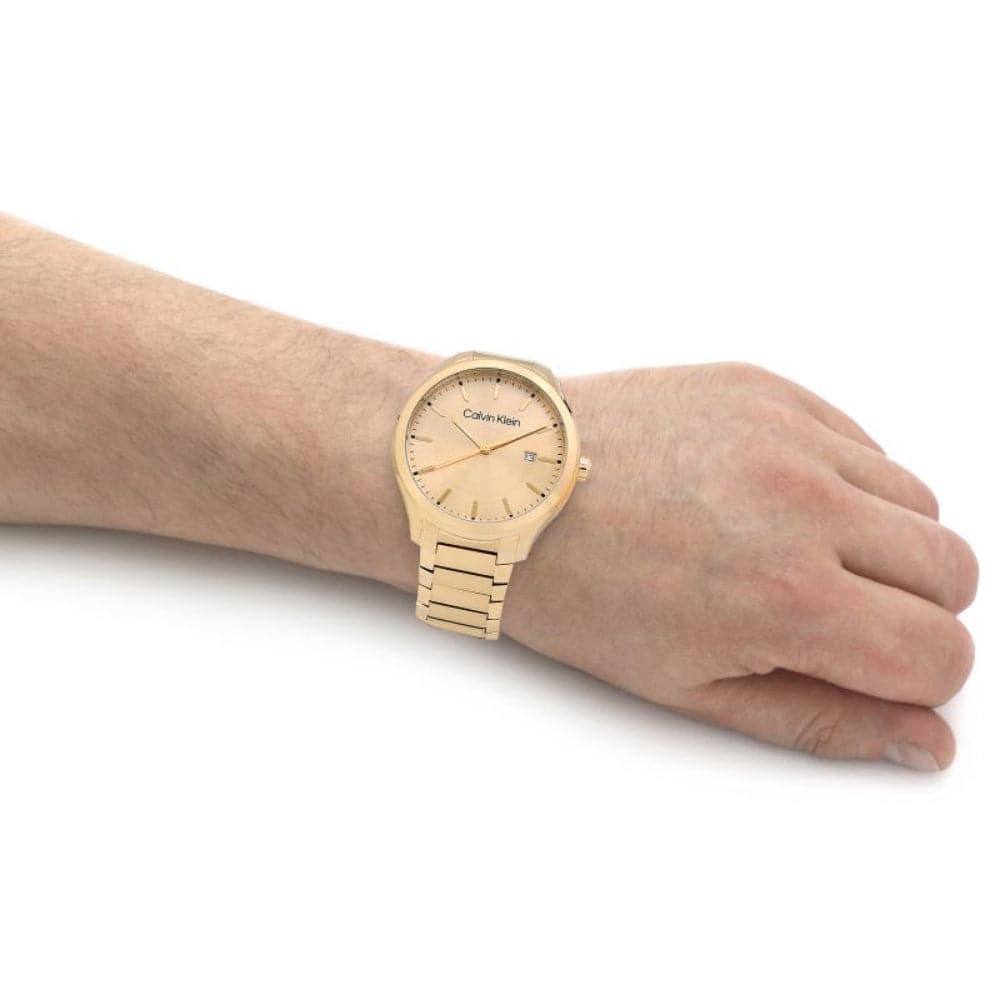 Calvin Klein Gold Dial Stainless Steel Strap Men Watch 25200349