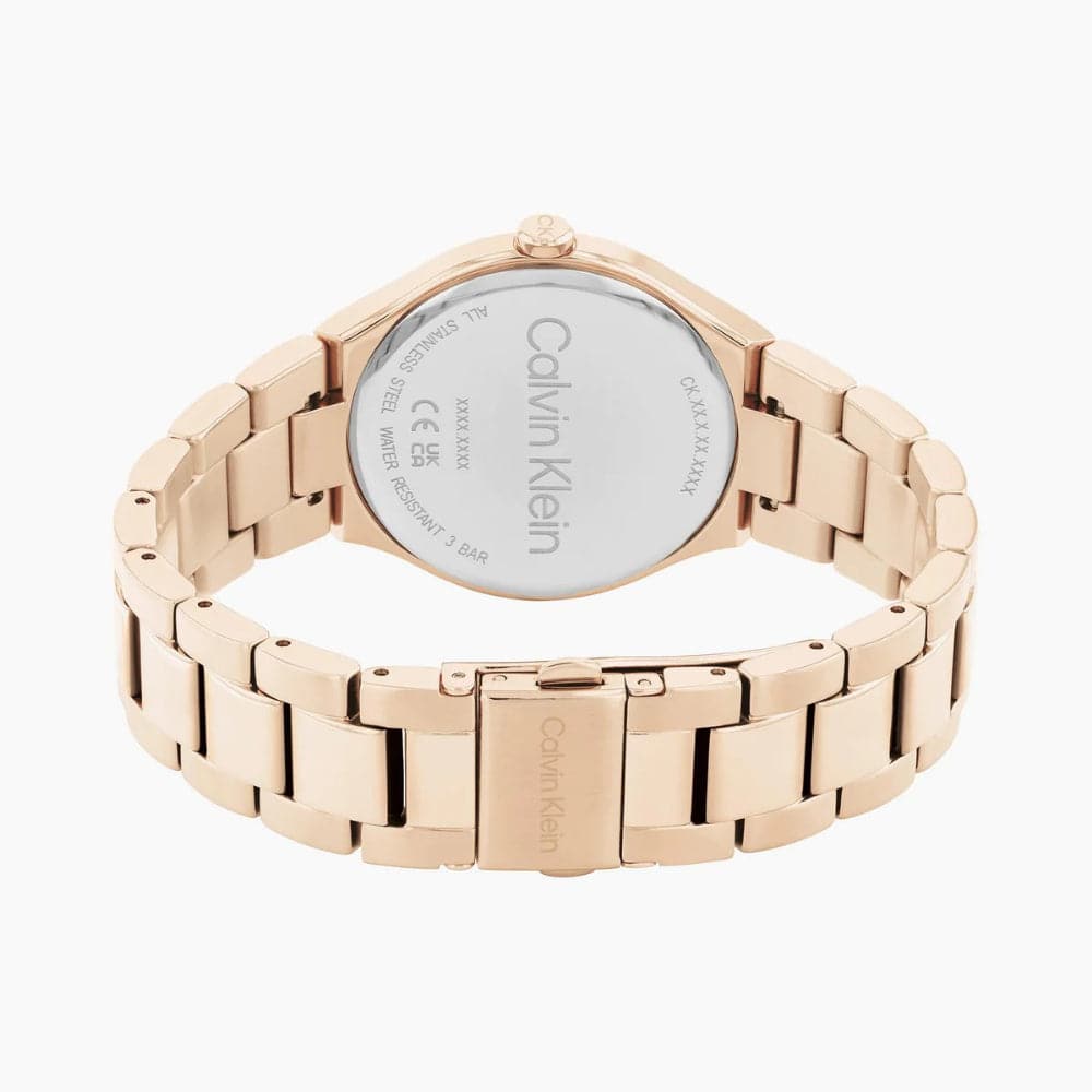 Calvin Klein Rose Gold Dial Stainless Steel Strap Women Watch 25200368