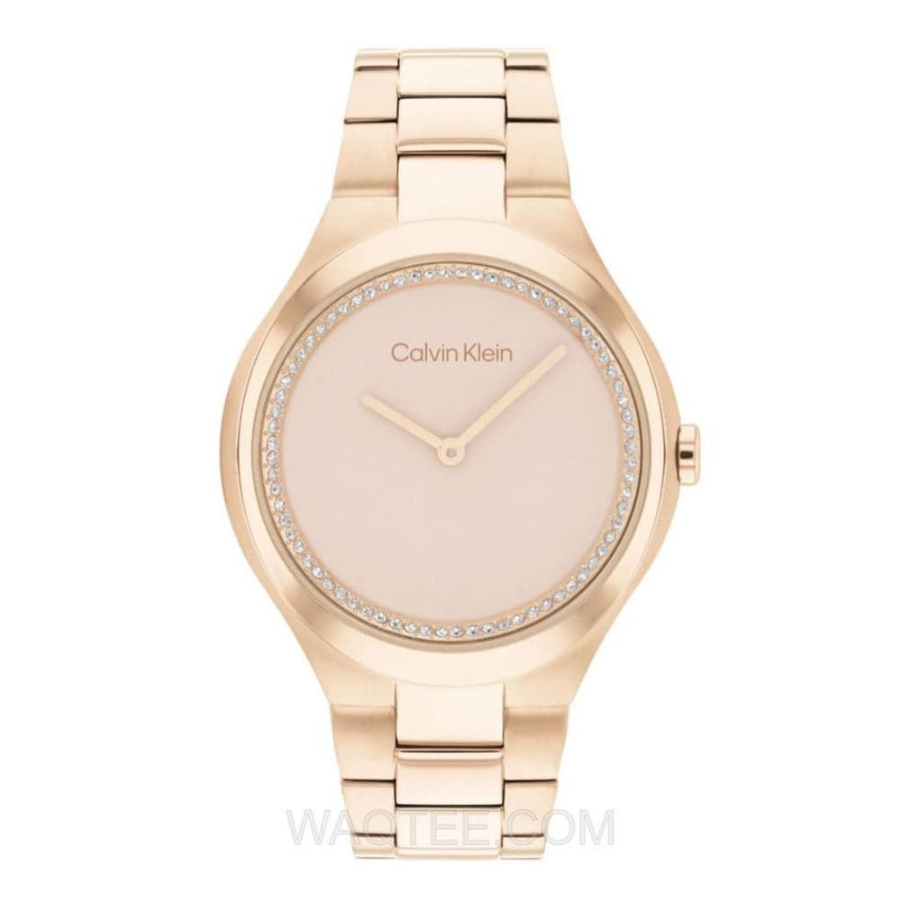 Calvin Klein Rose Gold Dial Stainless Steel Strap Women Watch 25200368