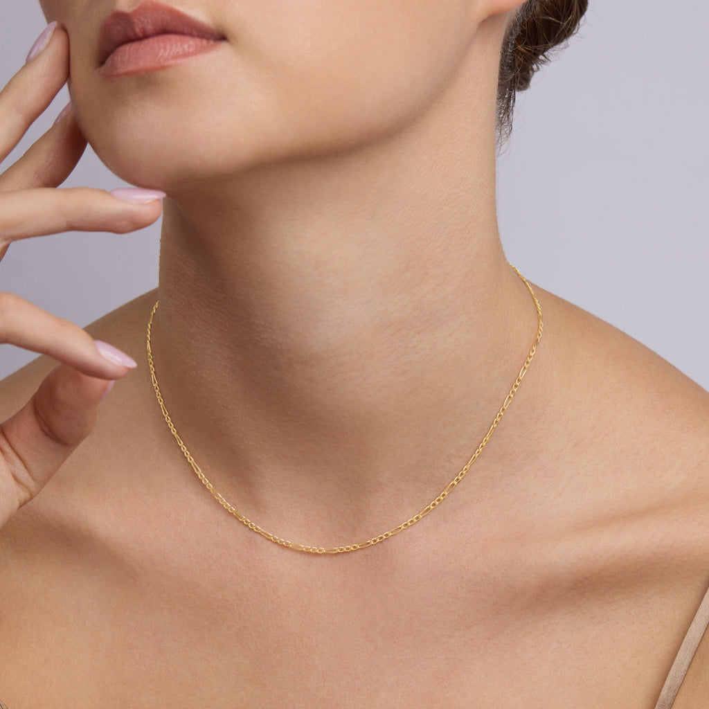 40cm Figaro Chain in 9kt Yellow Gold
