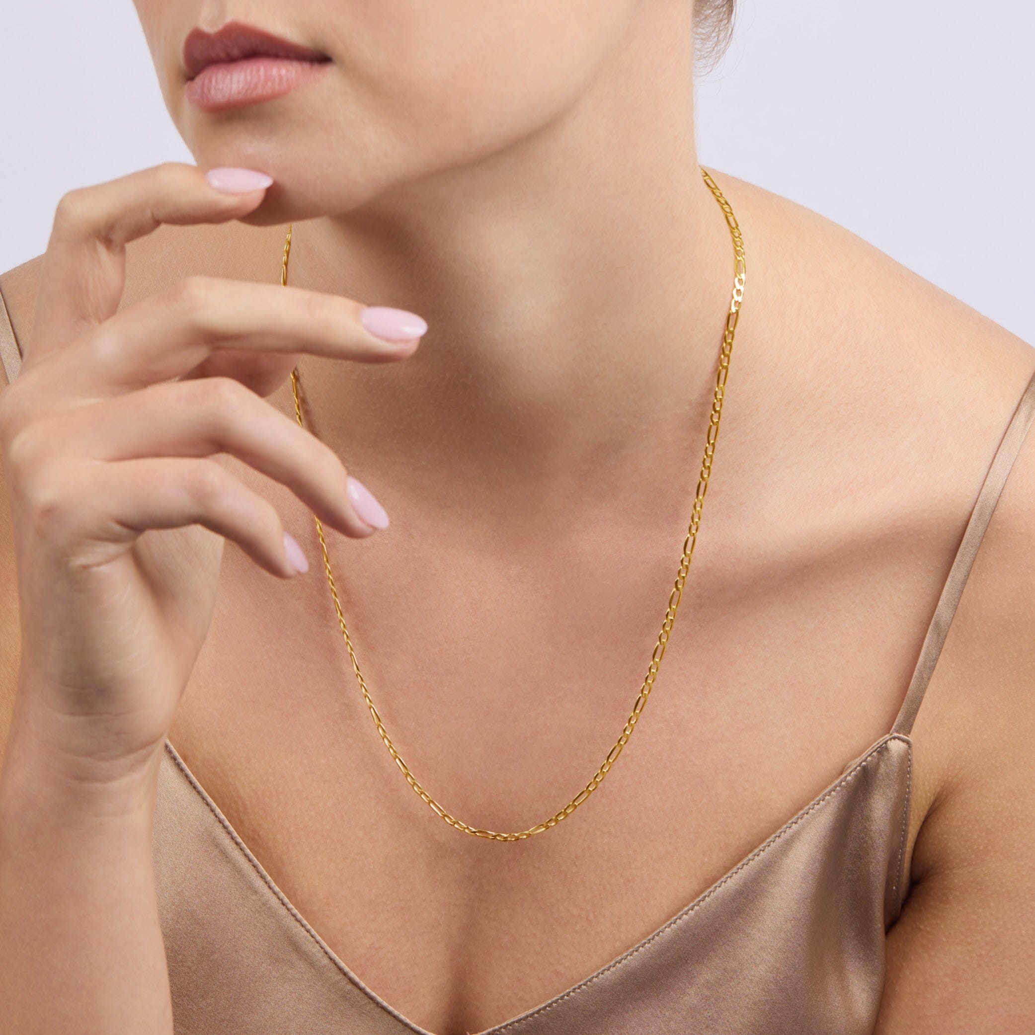 55cm Diamond Cut Figaro Chain in 9kt Yellow Gold