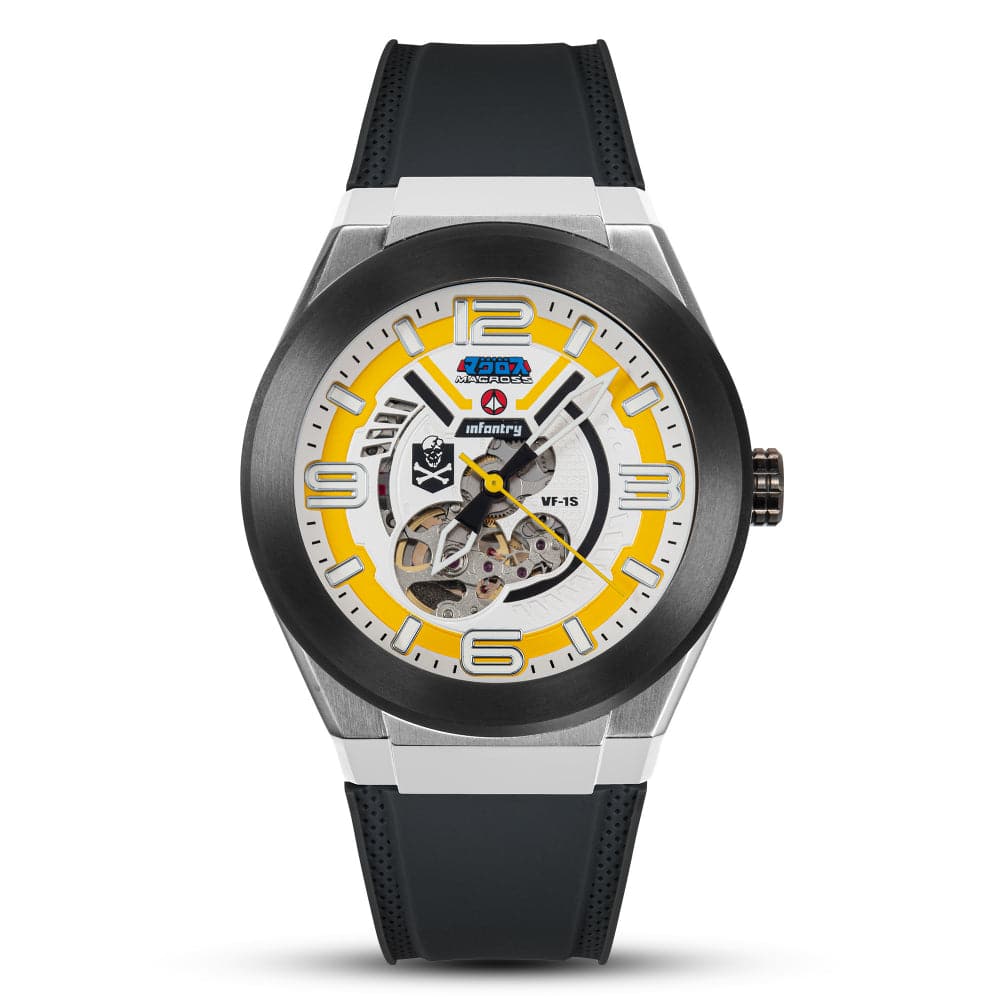 Infantry The Macross Roy Fokker Limited Edition Leather & Silicone Strap Men Watch MOD42-MAC-SET-Y-C