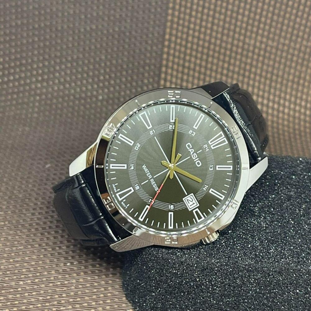 Casio General Black Dial and Leather Strap Men Watch MTP-V004L-1CVDF-P