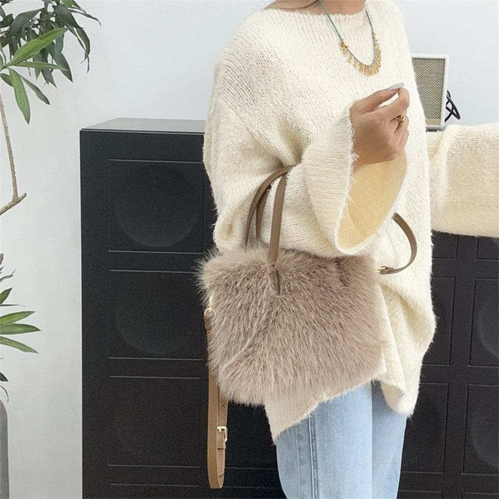 AG Collective Top Handle Fluffy Crossbody Women's Shoulder Bag